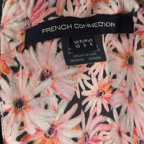 French Connection Flower V-Neck Dress Sz 6 - Picture 5 of 7